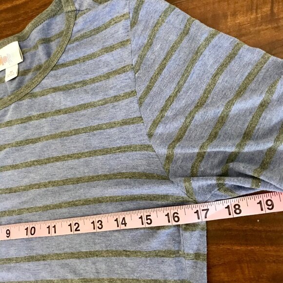 LuLaRoe Womens Simply Comfortable Stripe Stretch Bodycon Midi Julia Dress Size M - Picture 8 of 9